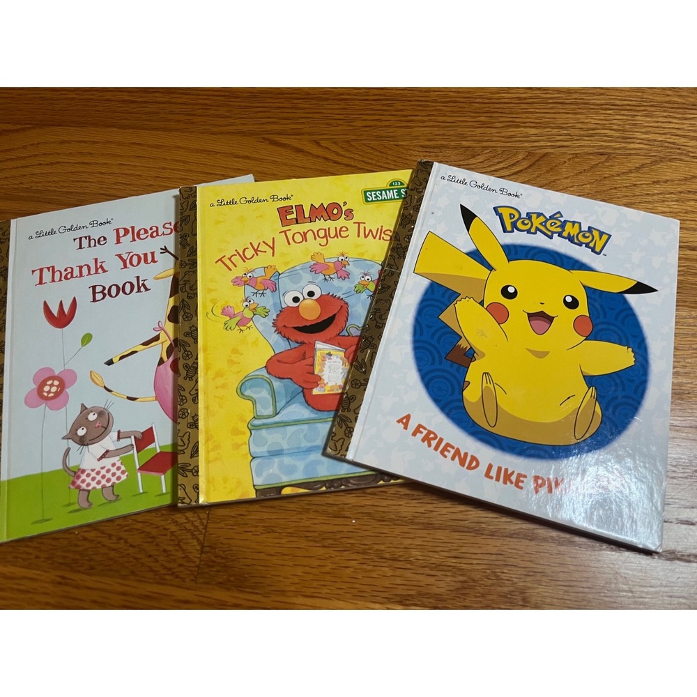 Little Golden Books Lot: Pokemon, Elmo, Thank You Book, Children's Story